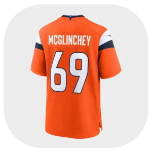 Mike Mcglinchey Broncos Game Orange Jersey Back Look