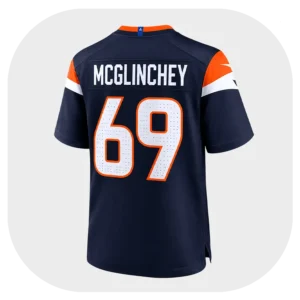 Mike Mcglinchey Game Broncos Navy Jersey Back Look