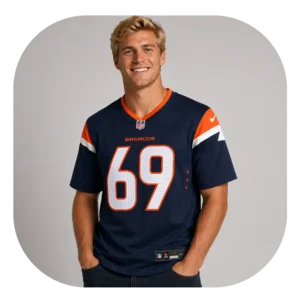 Mike Mcglinchey Game Broncos Navy Jersey Look