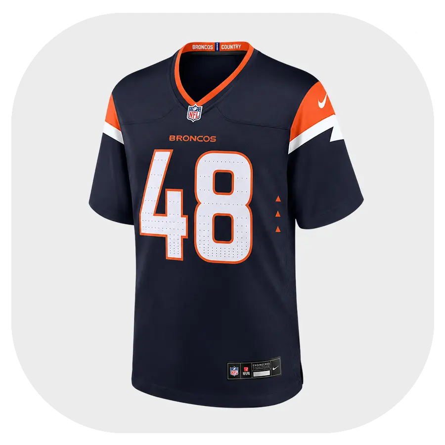 Mitchell Fraboni Broncos Navy Team Game Jersey - Front Look