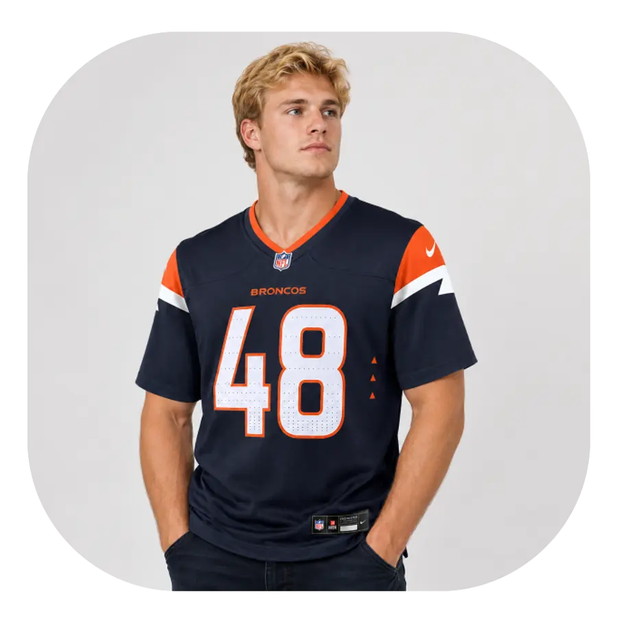 Mitchell Fraboni Broncos Navy Team Game Jersey - Look