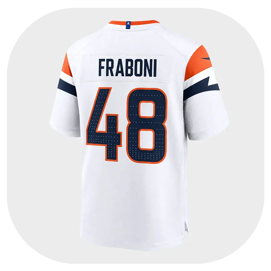 Mitchell Fraboni White Broncos Team Jersey - Back Look