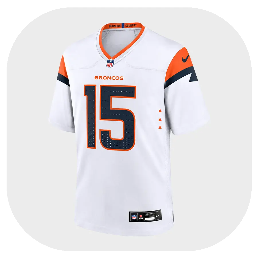 Nik Bonitto Broncos Game White Jersey- Front Look