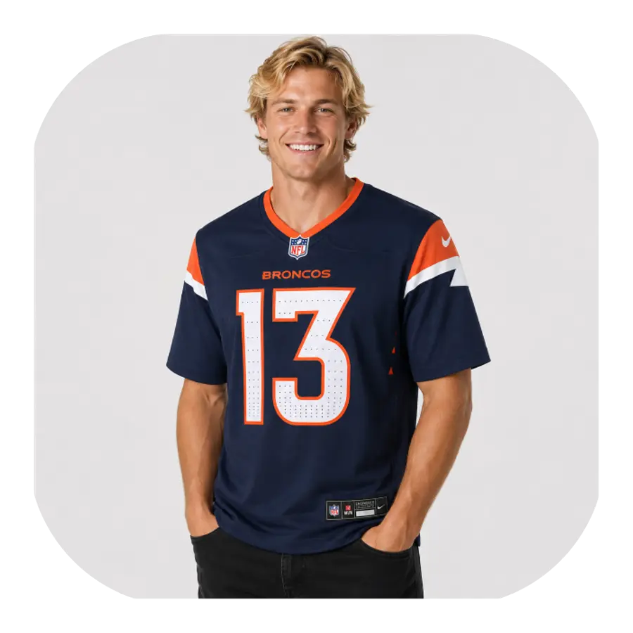 Pat Bryant Broncos Navy Game Jersey 4
