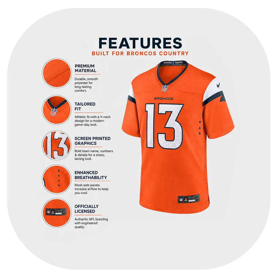 Pat Bryant Broncos Team Orange Game Jersey 3