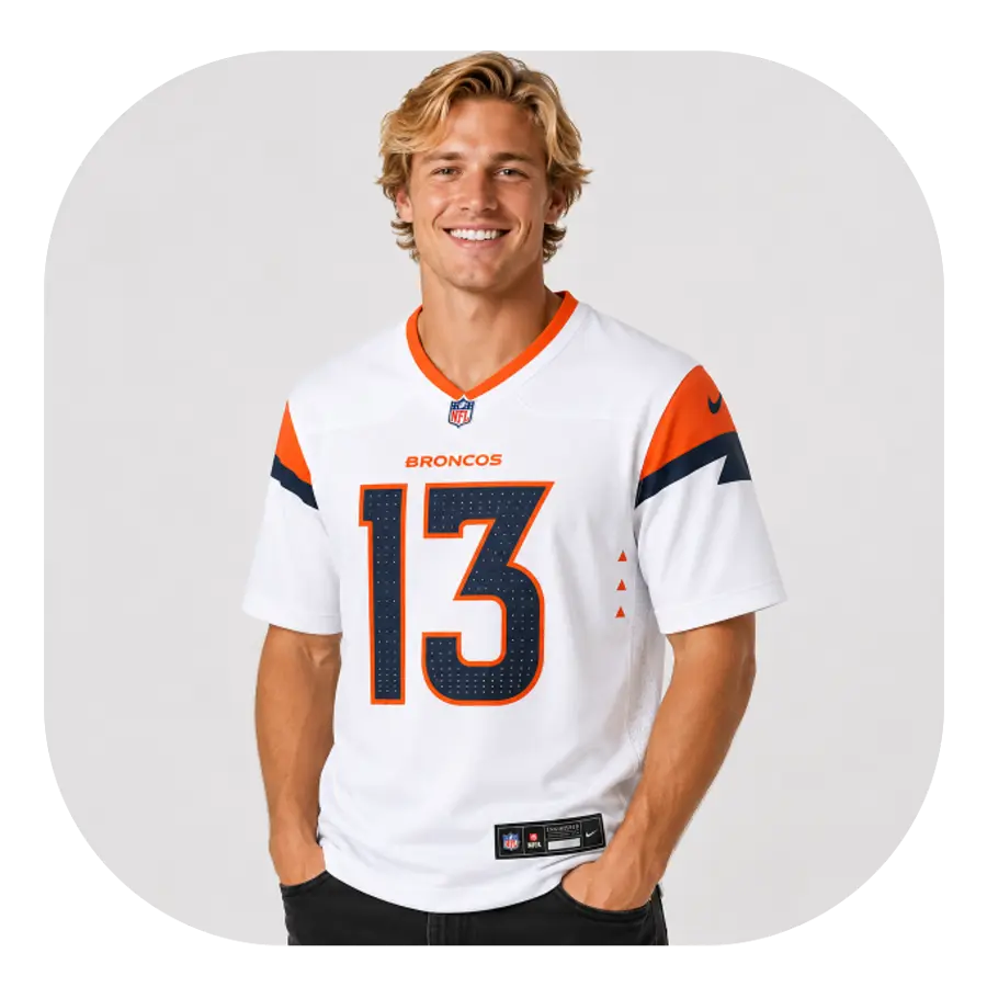 Pat Bryant Broncos White Jersey 4