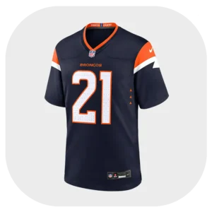 Riley Moss Broncos Game Navy Jersey