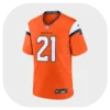 Riley Moss Broncos Orange Game Jersey Front Look