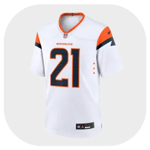 Riley Moss Broncos White Game Jersey