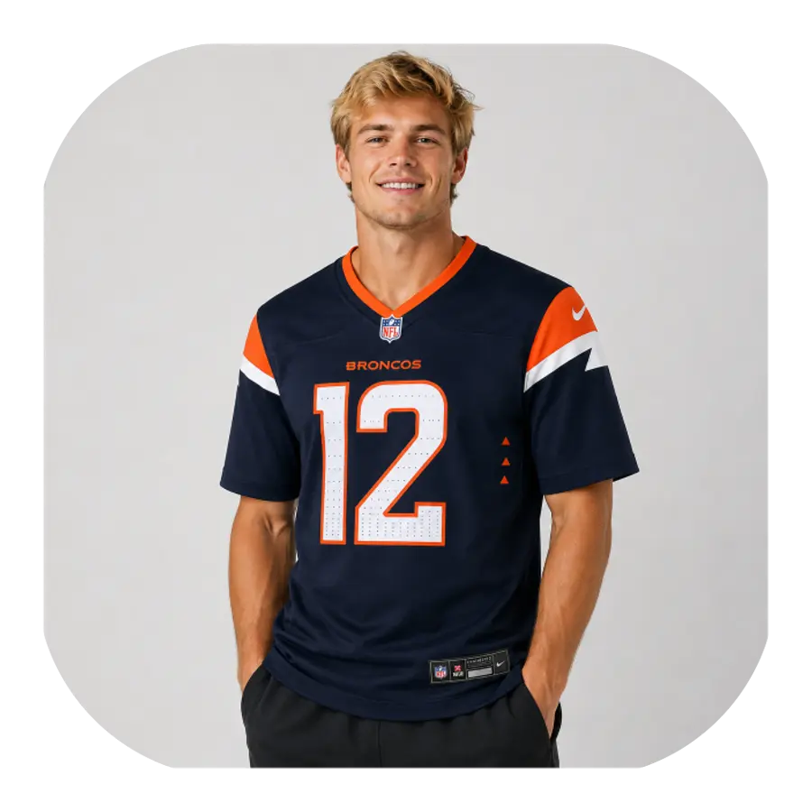 Rj Harvey Broncos Team Navy Game Jersey - Look
