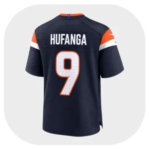 Talanoa Hufanga Navy Broncos Game Jersey Back Look