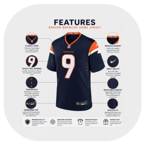 Talanoa Hufanga Navy Broncos Game Jersey Details