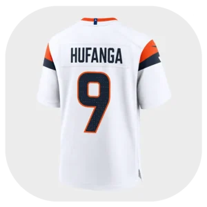 Talanoa Hufanga White Broncos Fan Game Jersey Back Look