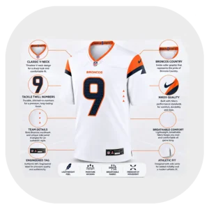 Talanoa Hufanga White Broncos Fan Game Jersey Details