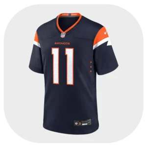 Troy Franklin Broncos Fan Game Navy Jersey
