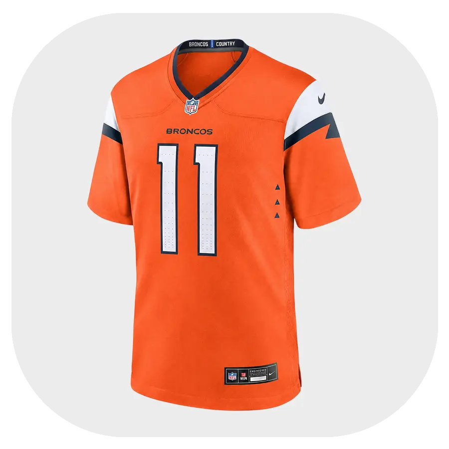 Troy Franklin Game Broncos Team Orange Jersey - Front Look