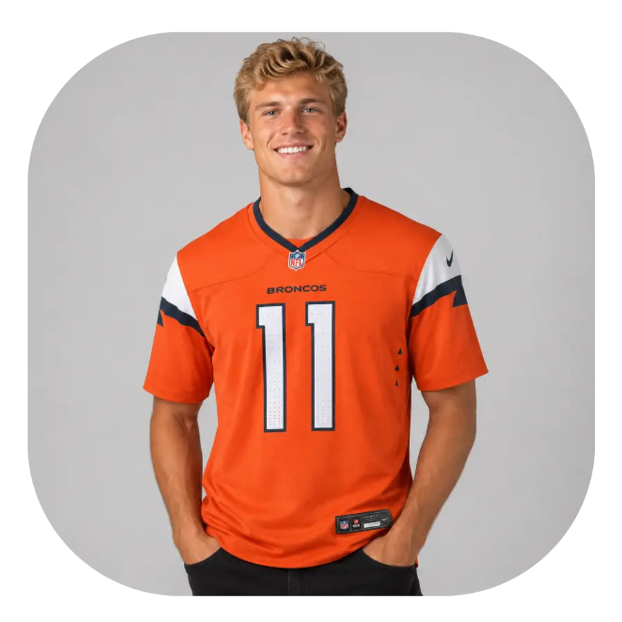 Troy Franklin Game Broncos Team Orange Jersey - Look