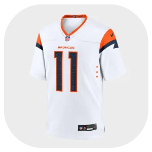 Troy Franklin Game Broncos White Jersey