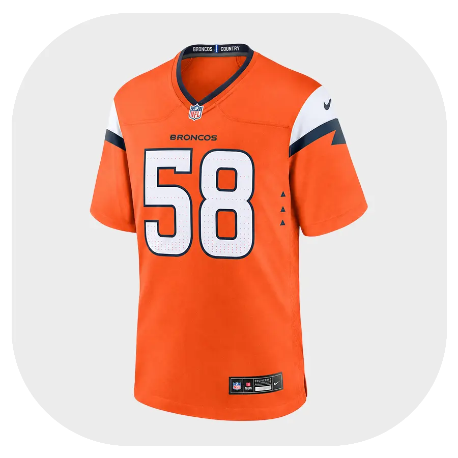 Von Miller Broncos Game Orange Jersey - Front Look