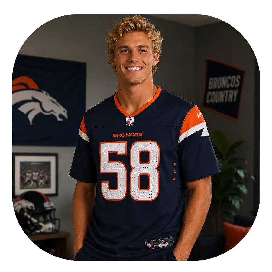 Von Miller Broncos Navy Fan Game Jersey - Look