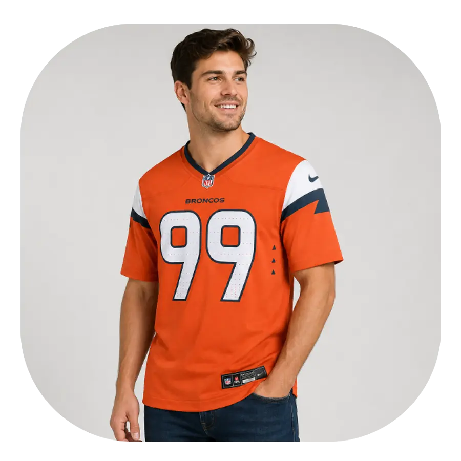 Zach Allen Broncos Team Orange Game Jersey - Look