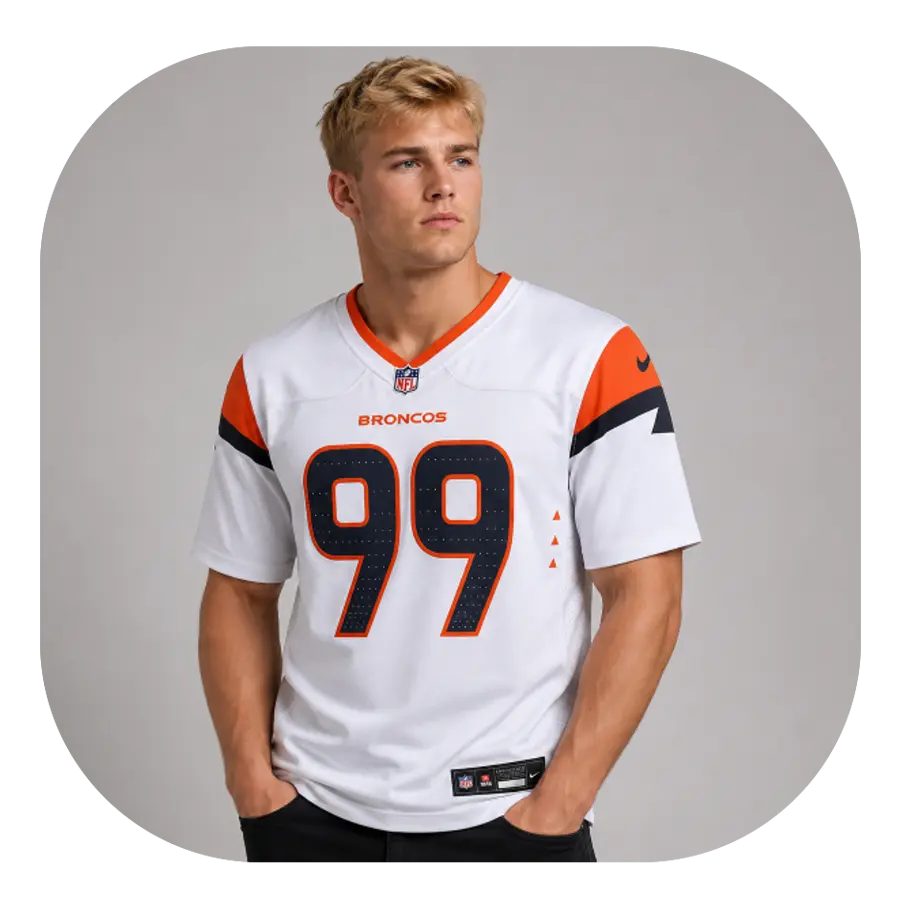 Zach Allen Broncos White Game Jersey - Look