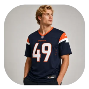 Alex Singleton Broncos Navy Game Jersey Look