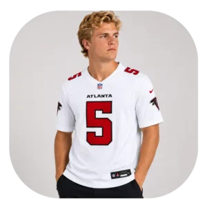 Drake London Falcons Black Game Jersey Look