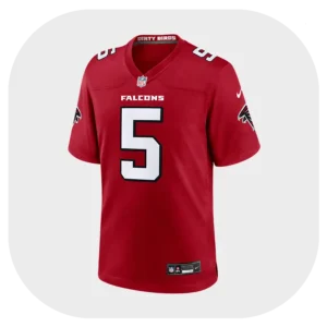 Drake London Falcons Red Game Jersey
