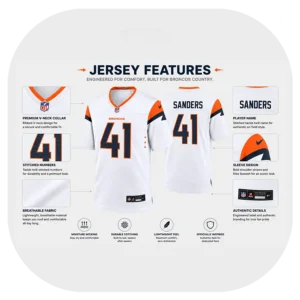 Drew Sanders Broncos Game White Jersey Details