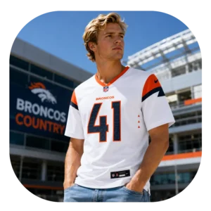 Drew Sanders Broncos Game White Jersey Look
