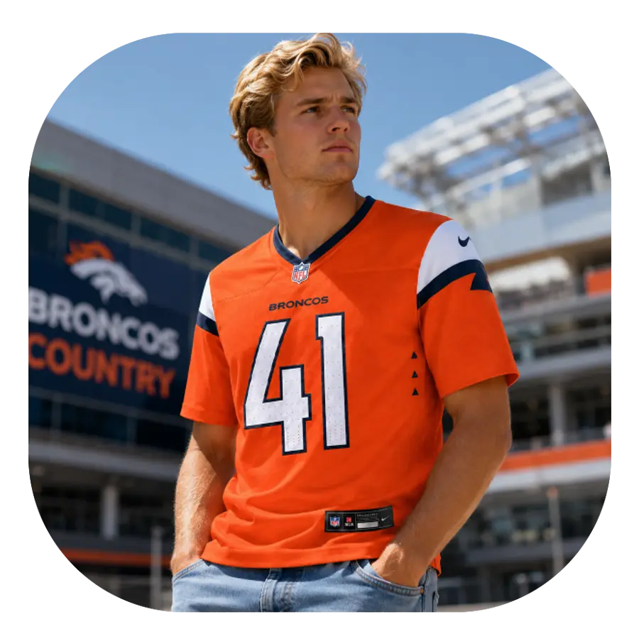 Drew Sanders Broncos Orange Game Jersey - Look Drew Sanders Broncos Orange Game Jersey Look