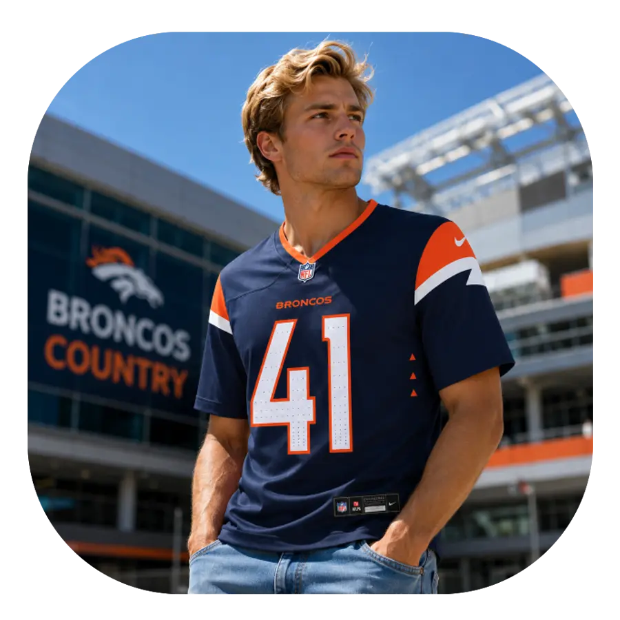 Drew Sanders Navy Broncos Game Jersey Drew Sanders Navy Broncos Game Jersey