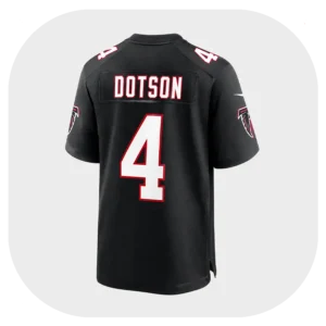 Jahan Dotson Falcons Team Black Game Jersey Back Look