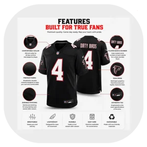 Jahan Dotson Falcons Team Black Game Jersey Details