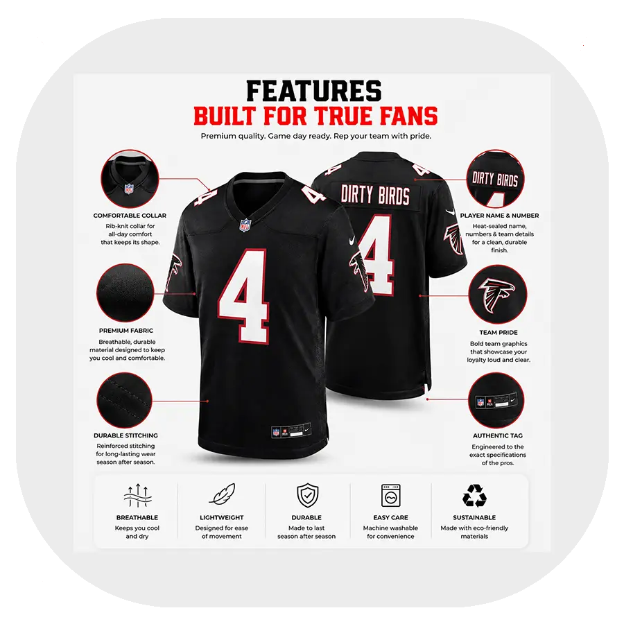 Jahan Dotson Falcons Team Black Game Jersey - Details Jahan Dotson Falcons Team Black Game Jersey Details