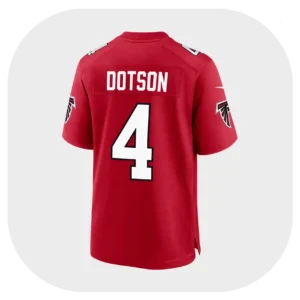 Jahan Dotson Falcons Team Red Game Jersey Back Look