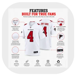 Jahan Dotson Falcons White Game Jersey Details