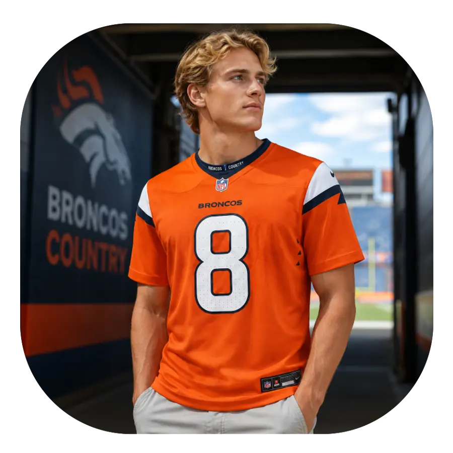 Jarrett Stidham Broncos Orange Game Jersey - Look Jarrett Stidham Broncos Orange Game Jersey Look