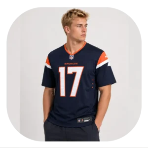 Jaylen Waddle Broncos Game Navy Jersey Look