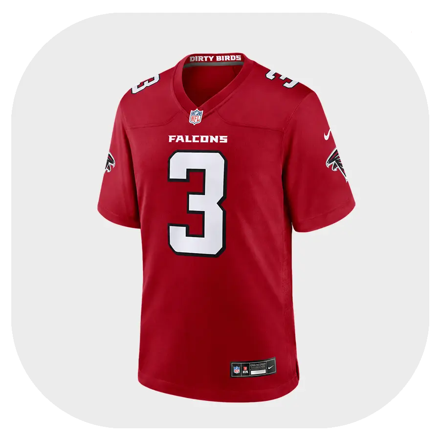 Jessie Bates Falcons Team Red Game Jersey - Front Look Jessie Bates Falcons Team Red Game Jersey Front Look