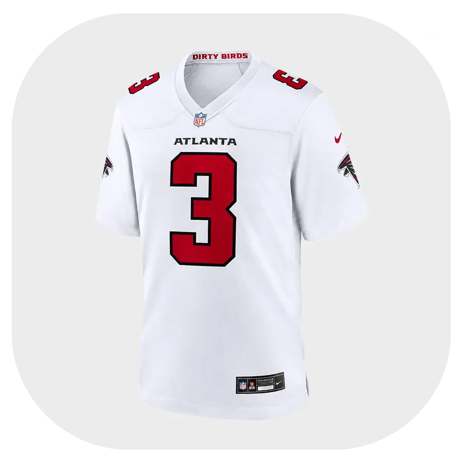Jessie Bates Falcons Team White Game Jersey - Front Look Jessie Bates Falcons Team White Game Jersey Front Look