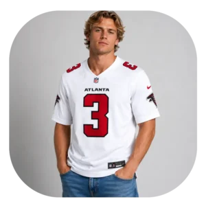 Jessie Bates Falcons Team White Game Jersey Look