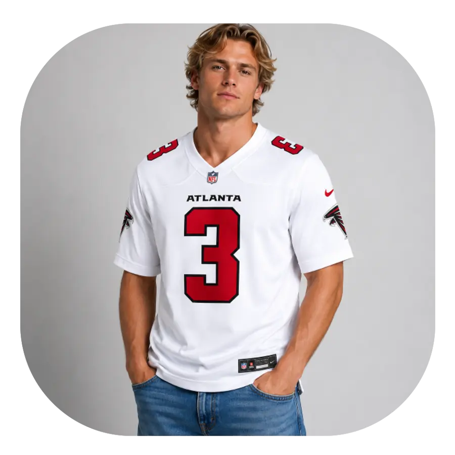 Jessie Bates Falcons Team White Game Jersey - Look Jessie Bates Falcons Team White Game Jersey Look