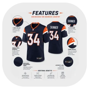 Jl Skinner Broncos Fan Navy Game Jersey Details