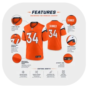 Jl Skinner Broncos Fan Orange Game Jersey Details