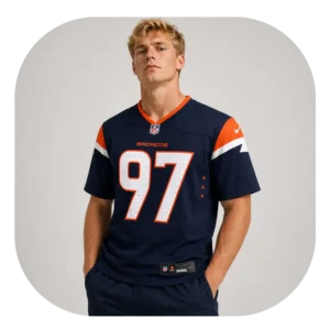Malcolm Roach Broncos Navy Game Jersey Look