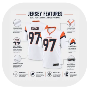 Malcolm Roach White Broncos Game Jersey Details