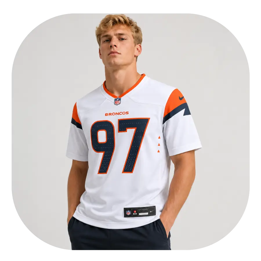 Malcolm Roach White Broncos Game Jersey - Look Malcolm Roach White Broncos Game Jersey Look