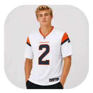 Patrick Surtain II Broncos White Game Jersey View